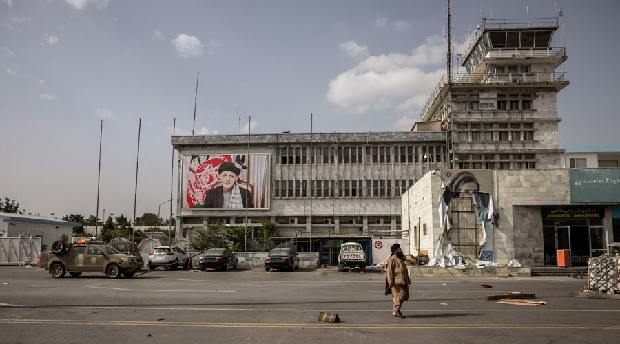 The airport in Kabul, Afghanistan, on Tuesday, Aug. 31, 2021. The airport in Kabul was closed after the last evacuation flight left on Monday. 