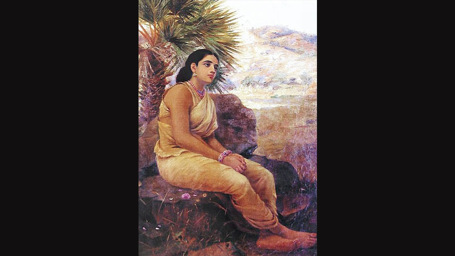 A painting of Sakuntala by Raja Ravi Varma.