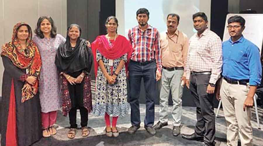 File picture of Rekha Chari (second from left) with teachers at an Apple Teacher event.