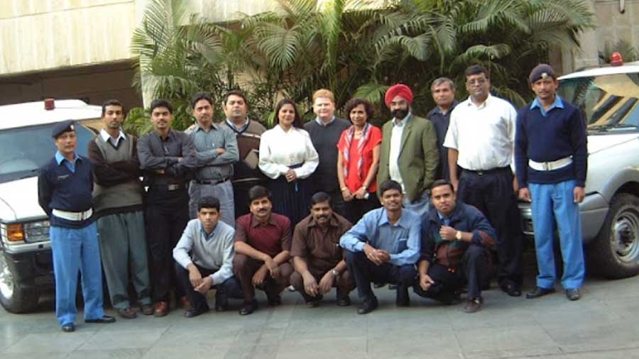 Paul Walsh with some of his team members in the British Deputy High Commission in Kolkata