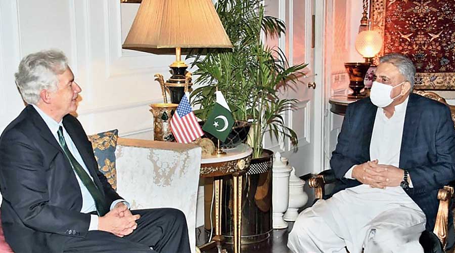 CIA director William Burns (left) with Pakistani army chief General Qamar Javed Bajwa in Rawalpindi on Thursday. 
