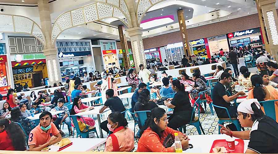 The food court at South City Mall on Sunday afternoon.