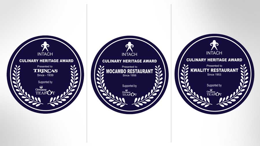 The plaque of the three restaurants that will be unveiled on September 19. 