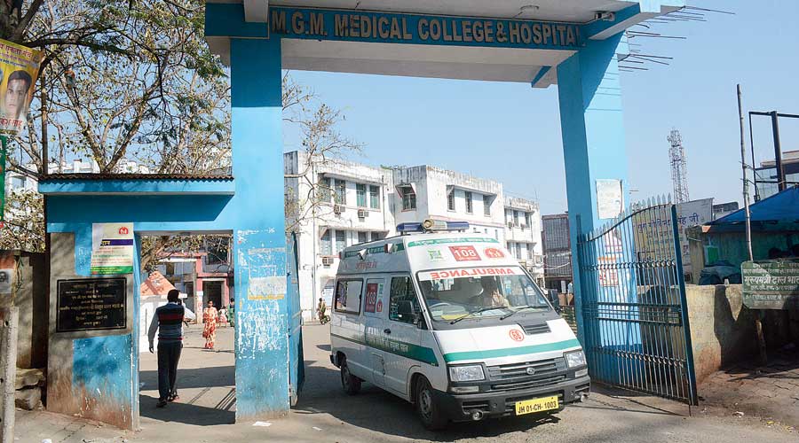 A 108 ambulance at the MGM Medical College and Hospital at Jamshedpur. 