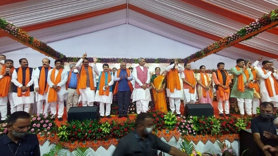New cabinet in Gujarat takes oath.