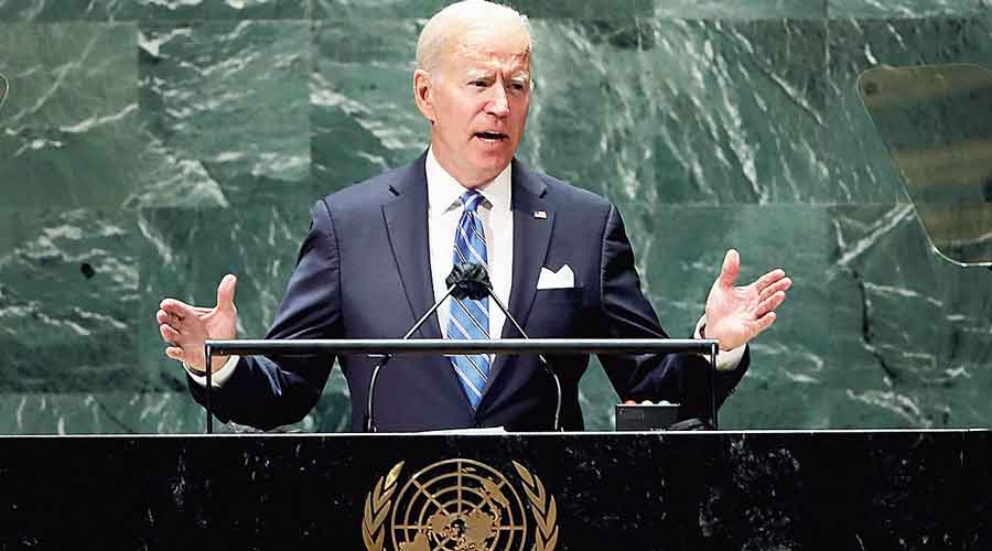 Joe Biden at the UN  General Assembly on Tuesday.