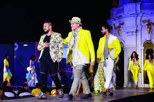 Fabrice with Abhishek Dutta at the fashion show in January on the roof of Park Mansion.