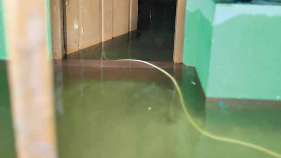 The waterlogged neighbourhood in Khardah on Wednesday