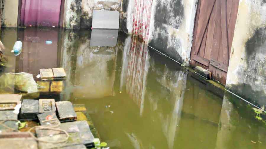 The waterlogged neighbourhood in Khardah on Wednesday