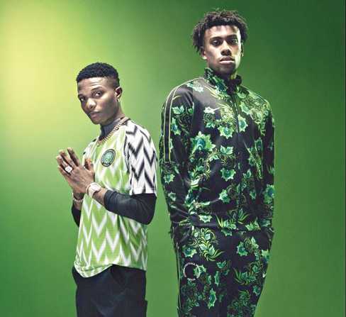 Ahmed Musa (left) and Alex Iwobi (right) in the Nigeria 2018 World Cup kit