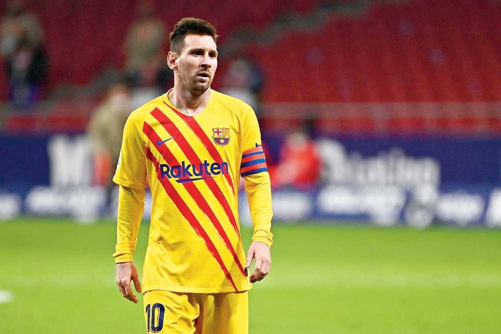 Lionel Messi in the Barcelona 2019-2020 fourth kit