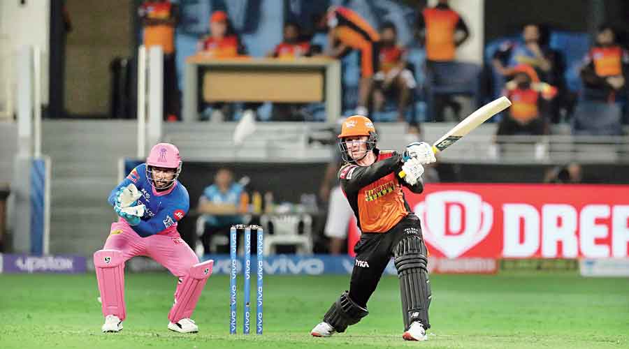 Man of the Match Jason Roy of Sunrisers Hyderabad during his 42-ball 60 against Rajasthan Royals on Monday. 
