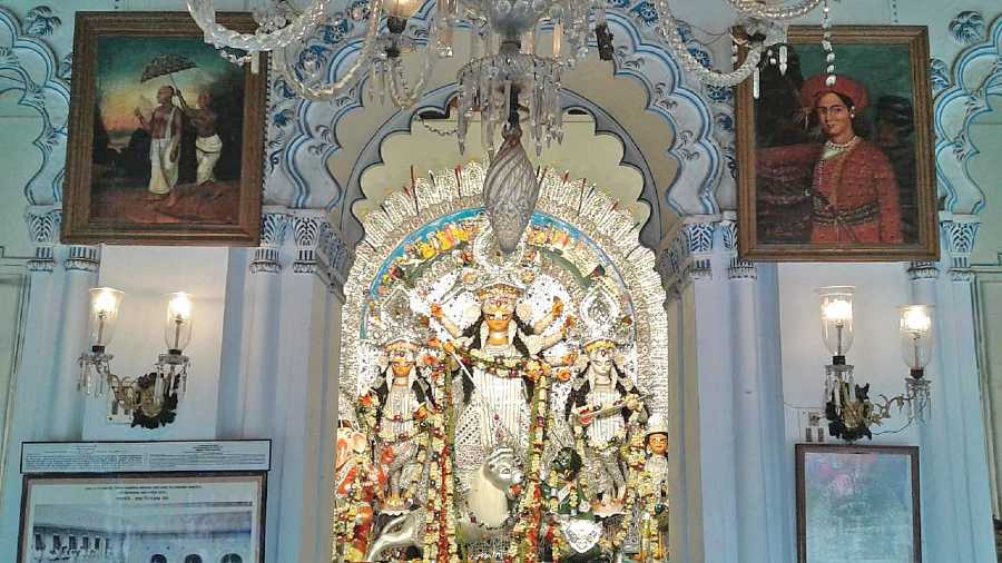 The goddess on the historic thakurdalan of Sovabazar Rajbari