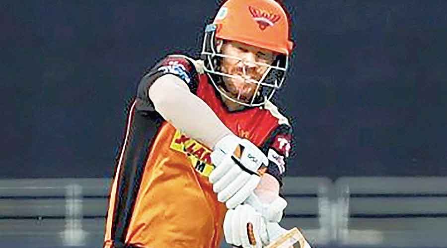 David Warner during last week’s match against Delhi Capitals, when he was out for a duck.