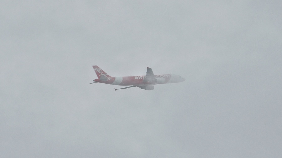 Dumdum, 8.30am. A flight cuts through the clouds after take-off from Kolkata airport on Wednesday morning. The India Meteorological Department's national weather forecast and bulletin at 8am said a well marked low pressure area “lies over central parts of Gangetic West Bengal and the associated cyclonic circulation extends up to mid-tropospheric levels”
