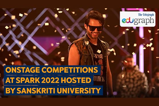 Students compete in onstage events at Spark 2022.