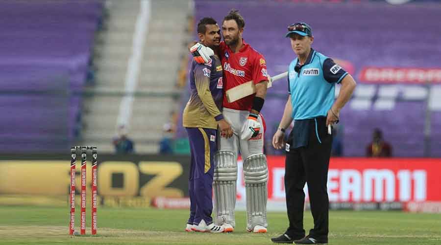Sunil Narine’s poise got the better of Glenn Maxwell’s explosive hitting when the two IPL stalwarts squared off in Abu Dhabi in 2020
