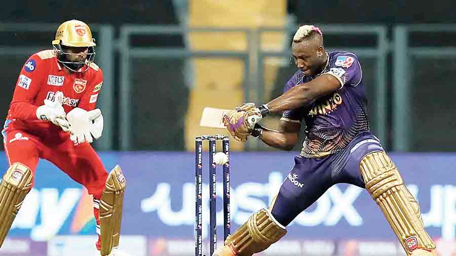 Andre Russell in action versus Punjab Kings