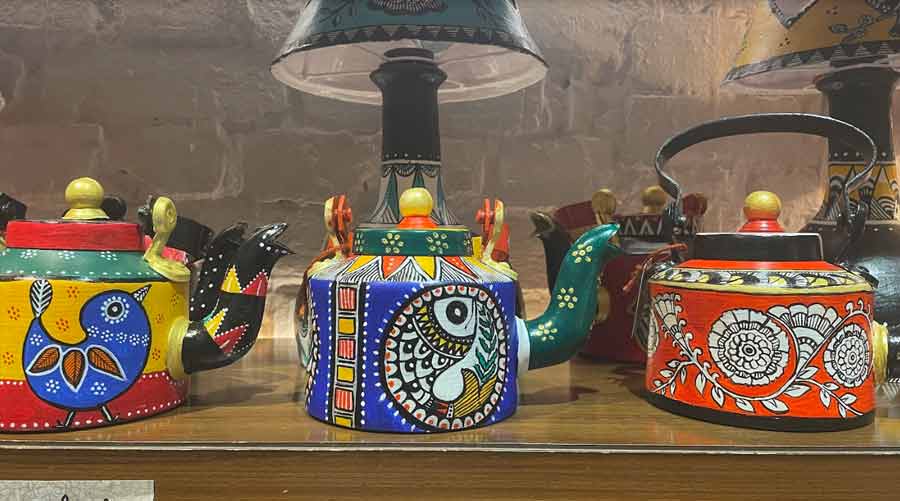Quirky hand-painted kettles 