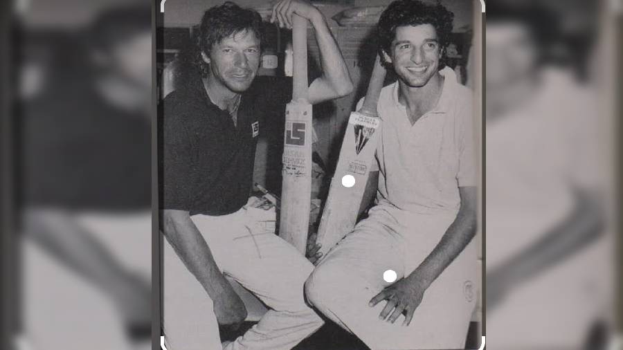 Imran with his protege Wasim Akram