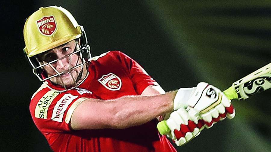 Liam Livingstone of Punjab Kings on way to his 60 against Chennai Super Kings at the Brabourne Stadium in Mumbai on Sunday.