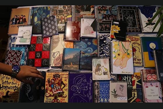 Notebooks and journals made Sanwayee and Subham.