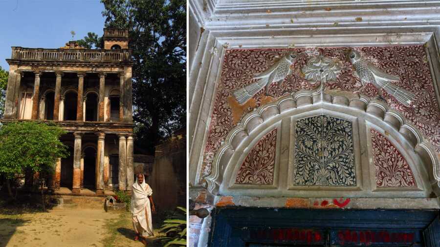  Itonda’s Sridhar temple has arches with detailed stucco work inside