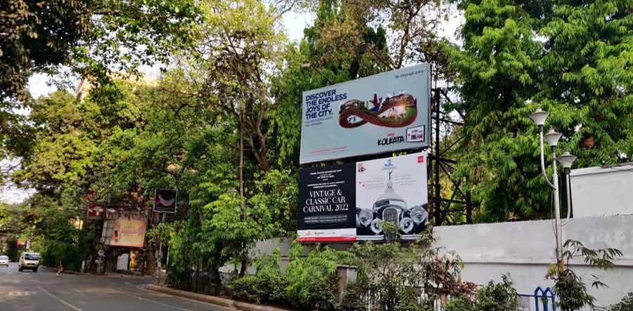 Bang in the middle of Shakespeare Sarani, spot the ‘My Kolkata’ billboard, your one-click destination for city updates