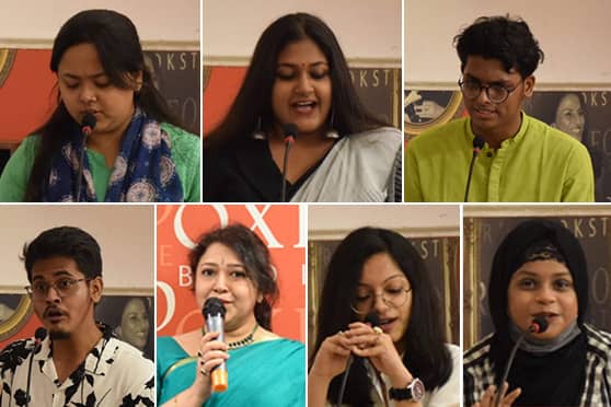 (L-R, clockwise): Farhin Begum, Dhriti Roy Choudhury, Soumik Manna, Mehwish Hassan, Amrapali Biswas, Rajika Mazumder , Hreesav Bhattacharjee  