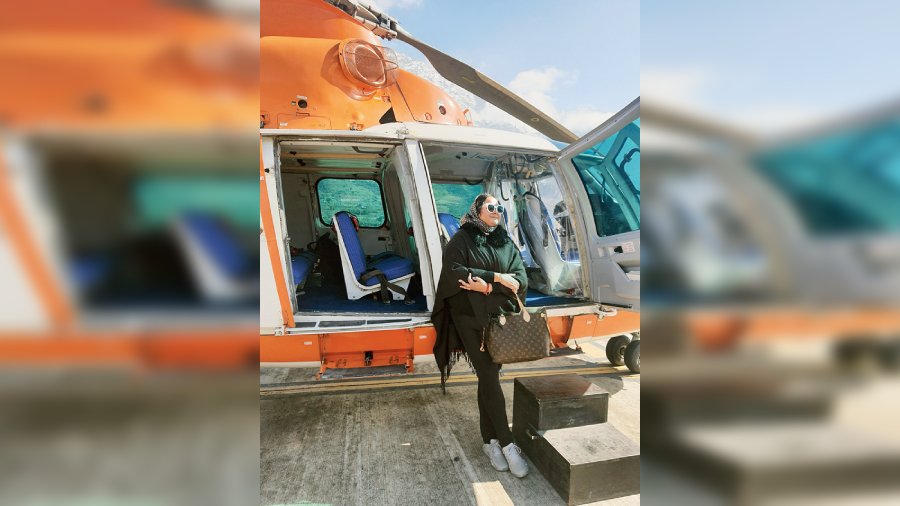 The Pawan Hans copter that flies the Chandigarh to Kullu route.