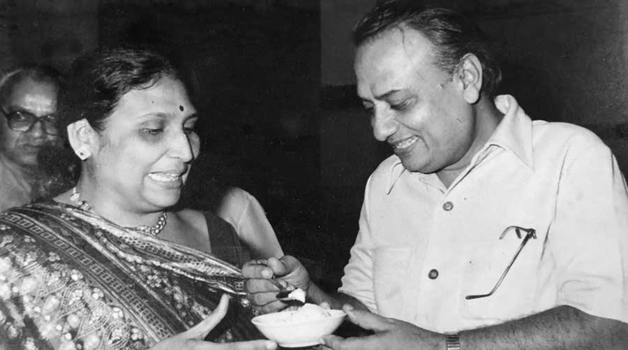 Sevantibhai with his wife