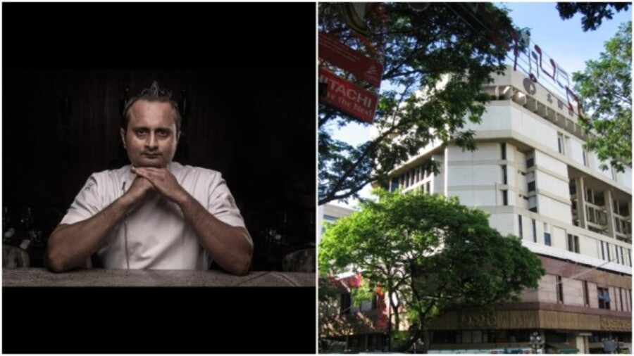 Chef Vikramjit Roy and (right) Singapore’s Orchard Plaza, where the Japanese-Kolkata omakase is expected to open mid-July, 2022