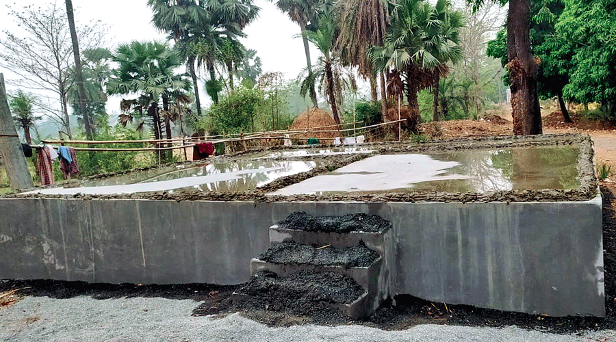 The newly raised platforms under MGNREGA at a village in Taljhari block of Sahibganj district.