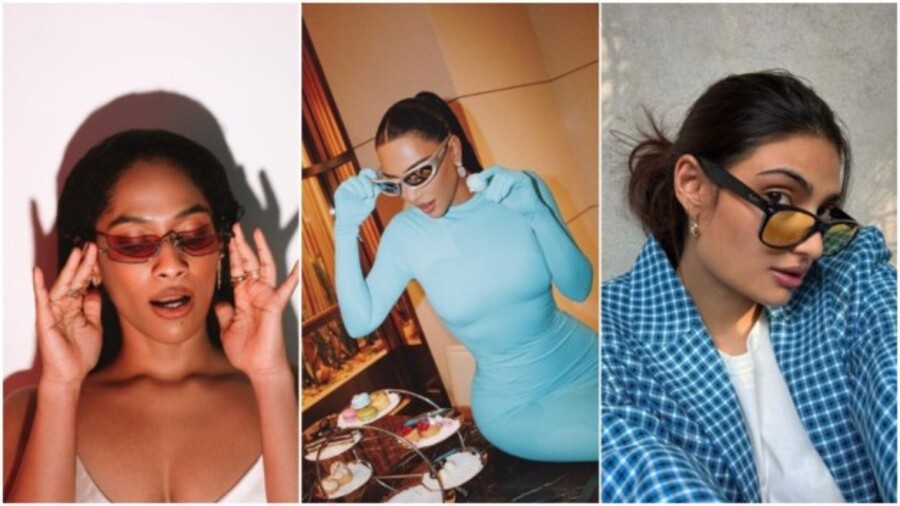 Masaba Gupta wears pastel mini glares, Kim K sports Balenciaga shades and Athiya Shetty wears a coloured pair from Numi Paris