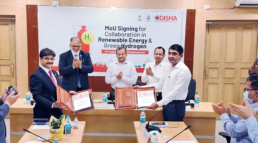 The MoU-signing ceremony in Bhubaneswar on Monday.