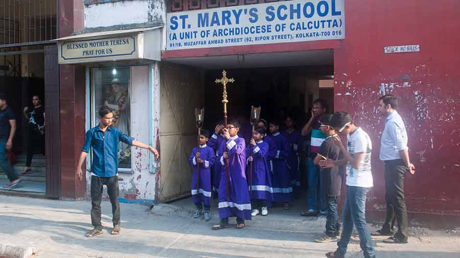 Heading out of St Mary’s School