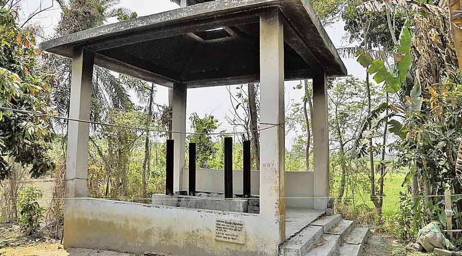 The unauthorised crematorium where the girl’s body was burnt on April 5. 