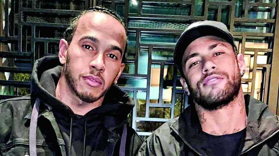 Lewis Hamilton (left) and Neymar. 