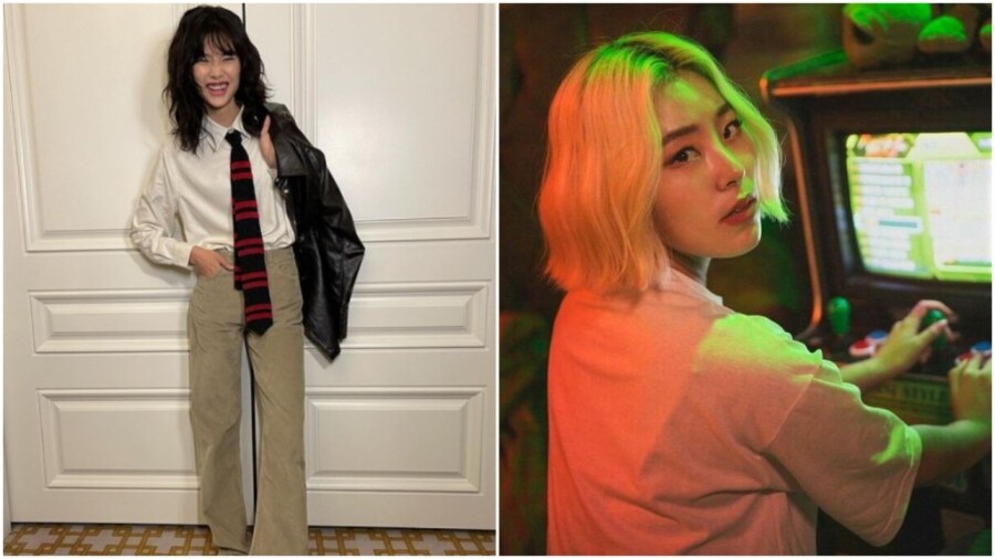 Soft, blunt shag: This emerging summer trend is our favourite. The soft, low-key shag can add volume to fine hair and works for all lengths. You can opt for a balanced shoulder-length do like Squid Game star HoYeon Jung or go for a choppy styling like Mamamoo’s Wheein.