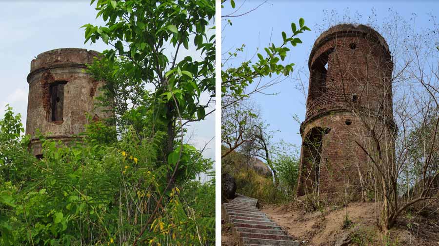 Two-storied towers built on a hilltop
