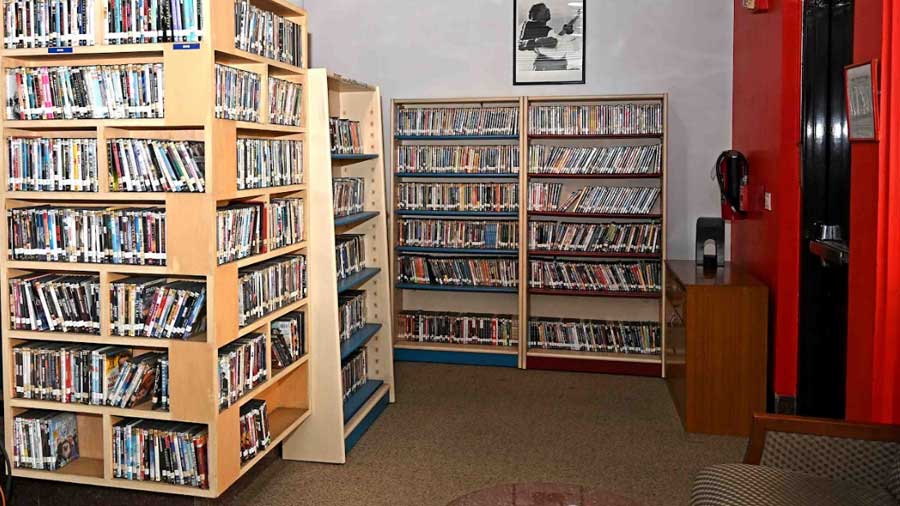 The library has a collection of over 1,300 DVDs  