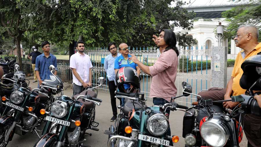 7.22am: At Prinsep Ghat, Iftekhar recalled the history of James Prinsep and his role in deciphering the Brahmi script