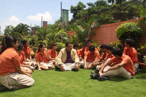  Late Bijaya Kumar Sahoo with students of SAI International School 