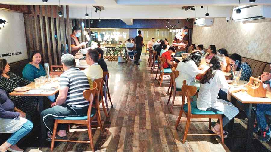 Diners await their festive platters at Chowman in BF Block 