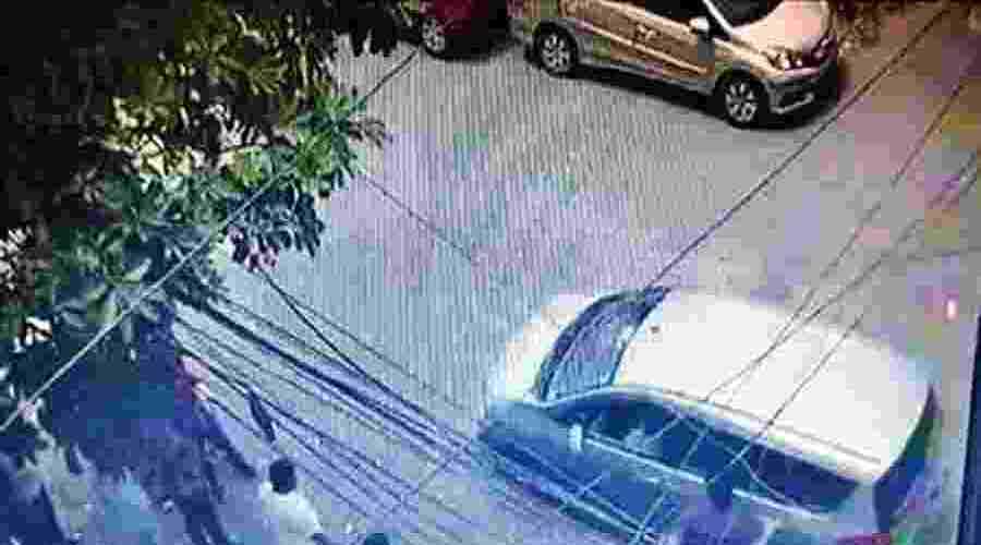 Footage from a CCTV camera in front of Sheikh Qutubuddin Gazi’s office shows a Maruti Suzuki Ertiga in front of Gazi’s office in Kasba’s Shantipally on Wednesday.