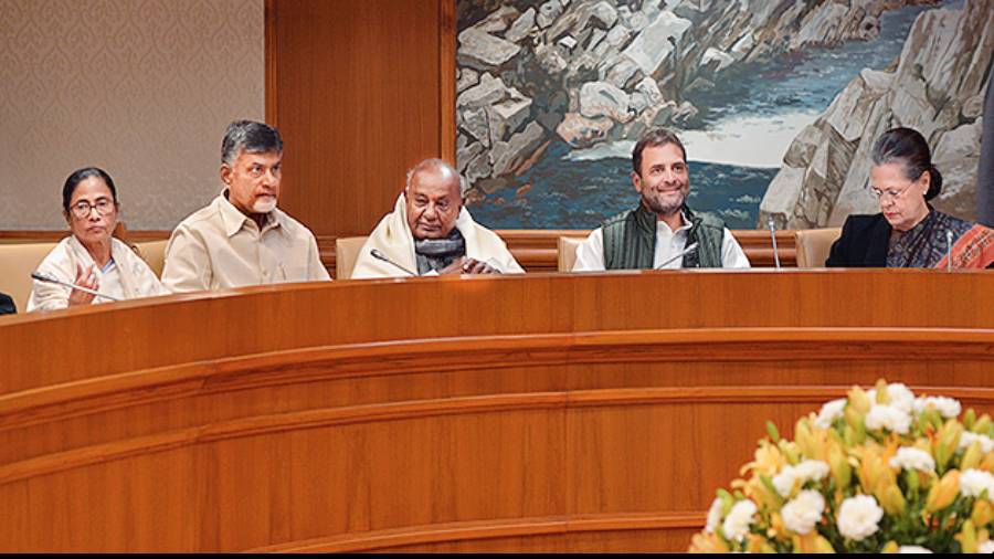 A meeting of the leaders of the Opposition in New Delhi, 2018.