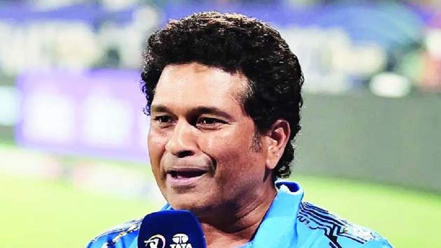 Mumbai Indians mentor Sachin Tendulkar during the match at the DY Patil Stadium on Thursday. 