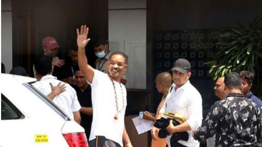 Actor Will Smith after his arrival in Mumbai