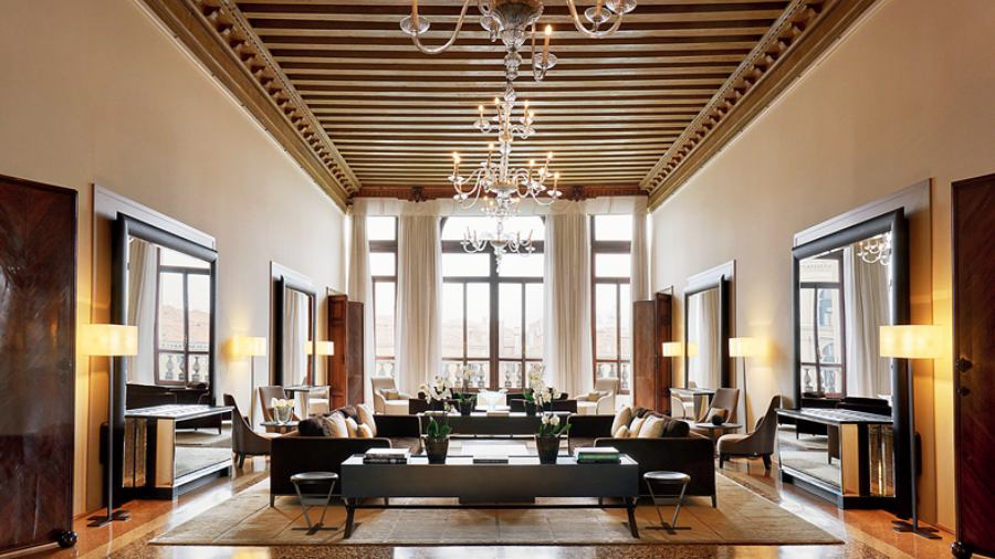 The drawing room at Aman Venice