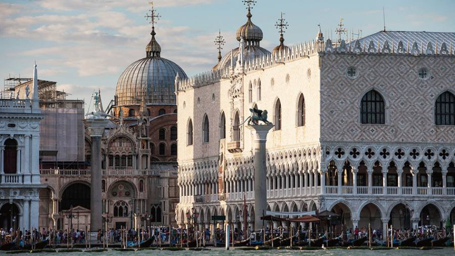 Doges Palace, basilica and Piazza San Marco, which Napoleon had once referred to as “the drawing room of Europe”